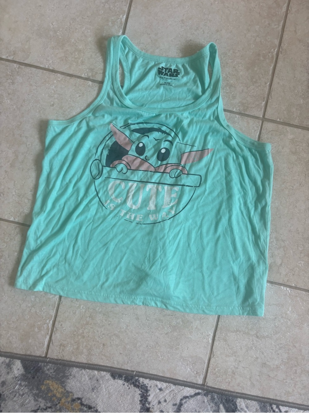 Star Wars Mint Green Baby Yoda Graphic Tank Top